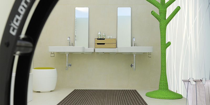 The bathroom of WT Project stand
